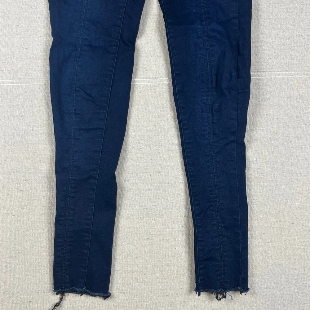 Free People Dark Blue Skinny Raw Hem Denim Leggings Size: 25